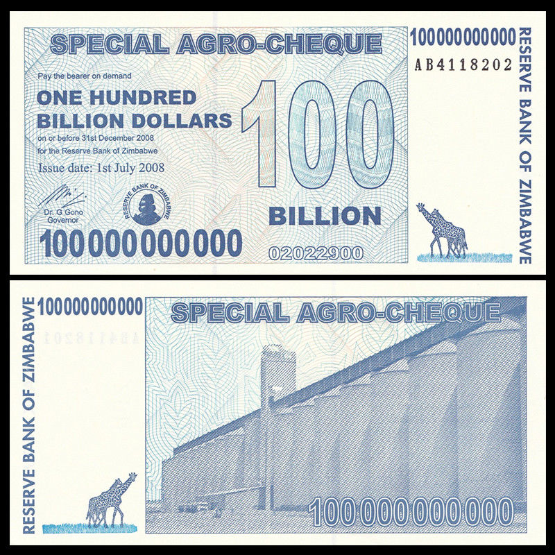 100 tỷ dollars Zimbabwe 2008