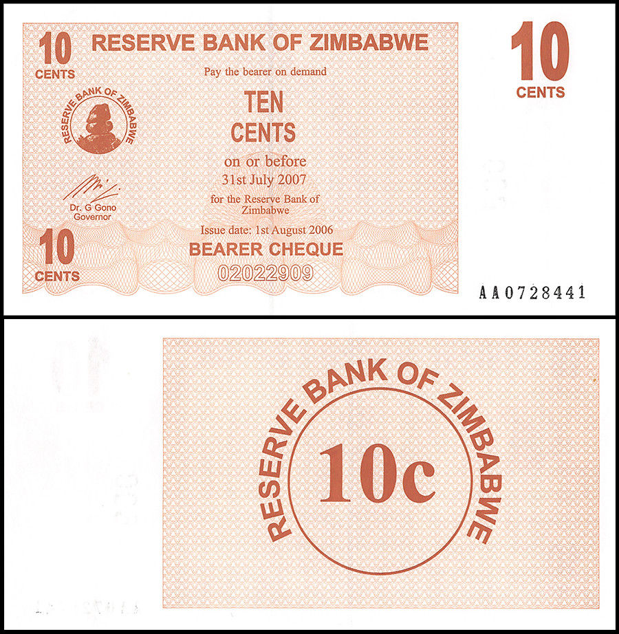 10 cents Zimbabwe 2006