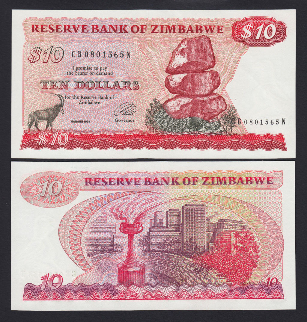 10 dollars Zimbabwe 1994