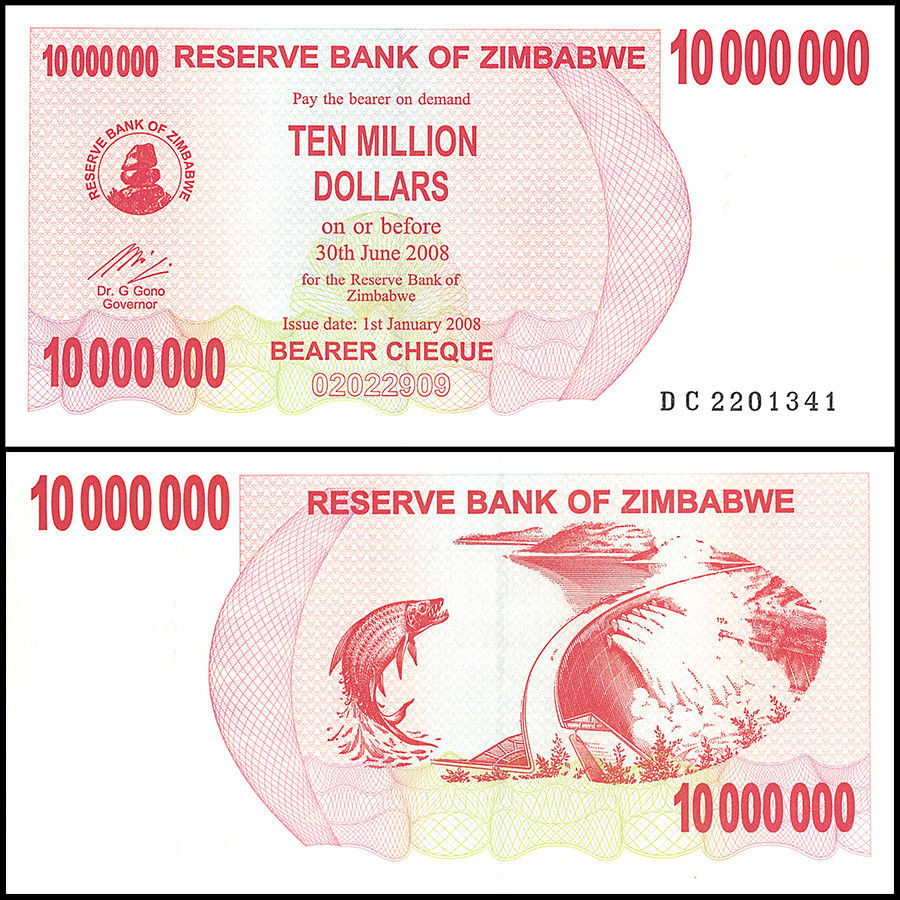 10 triệu dollars Zimbabwe 2008