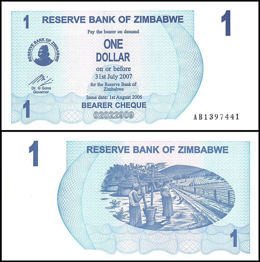 1 dollar Zimbabwe 2006