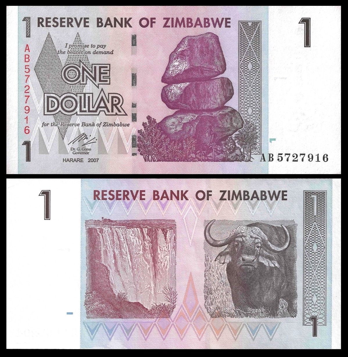 1 dollar Zimbabwe 2007