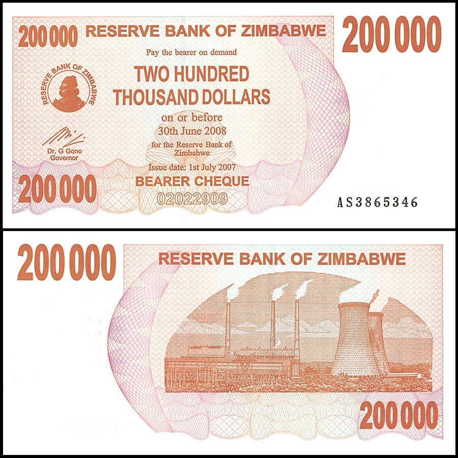 200000 dollars Zimbabwe 2007
