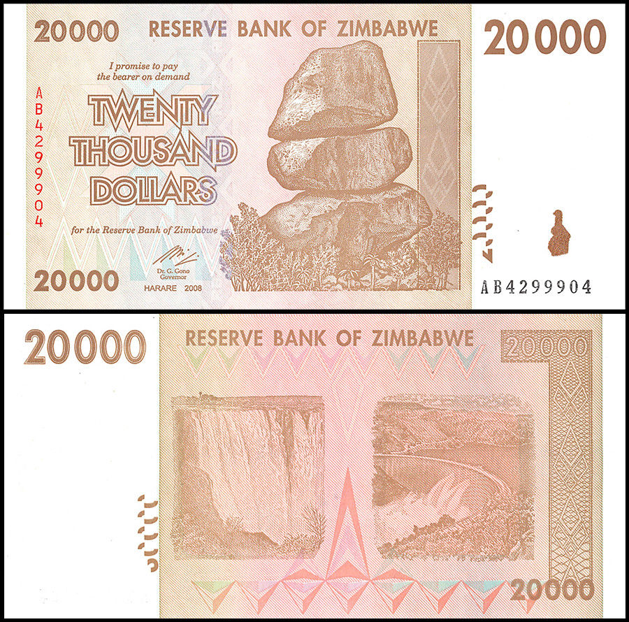 20000 dollars Zimbabwe 2008