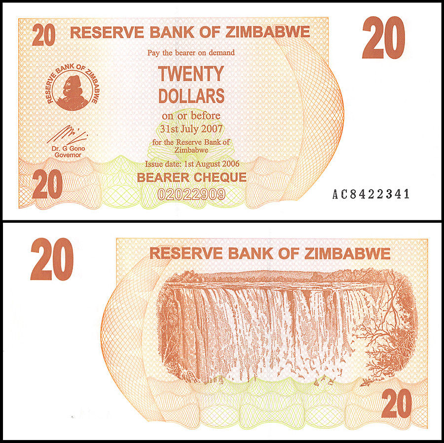 20 dollars Zimbabwe 2006