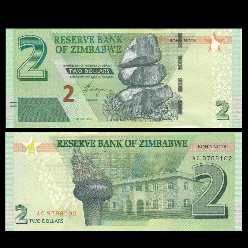 2 dollars Zimbabwe 2016
