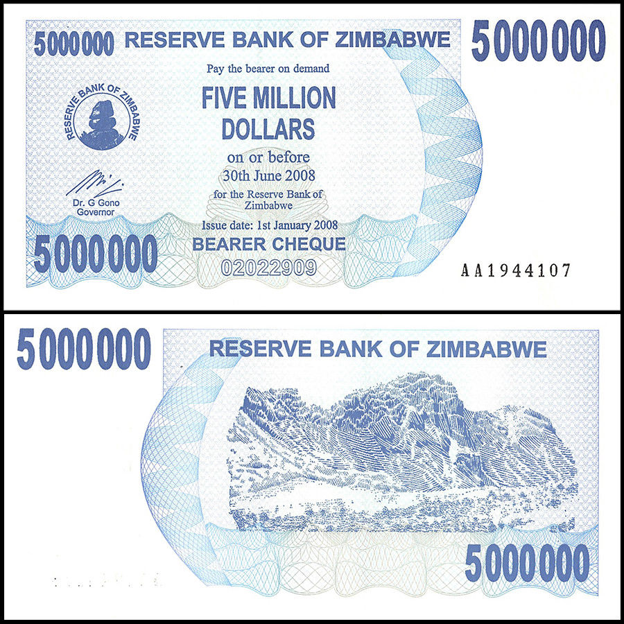 5 triệu dollars Zimbabwe 2008