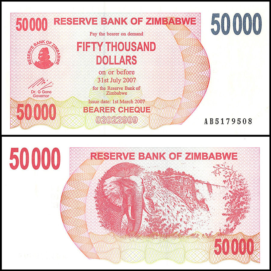 50000 dollars Zimbabwe 2007