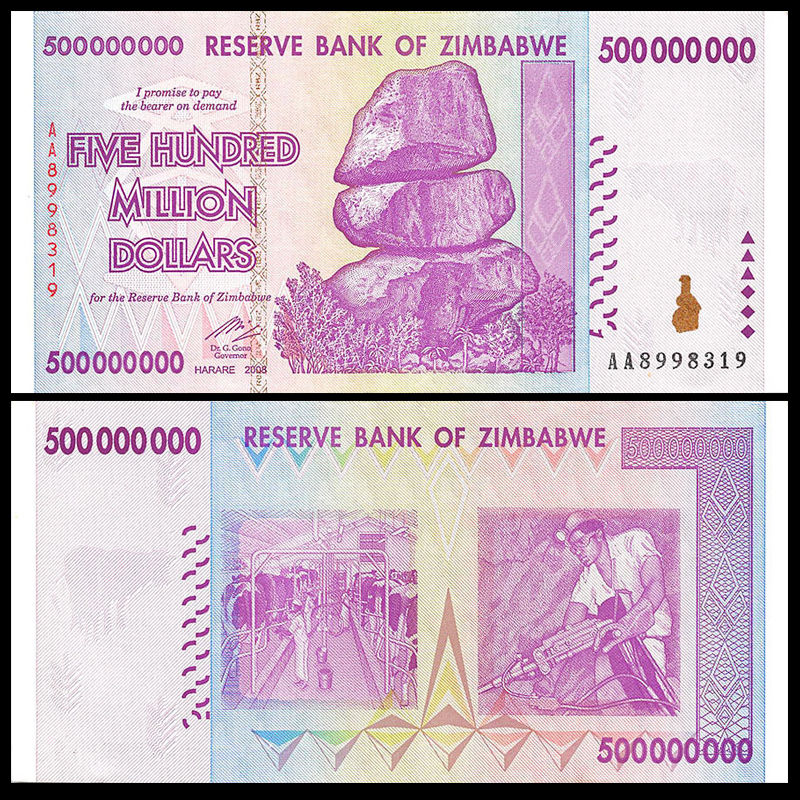 500 triệu dollars Zimbabwe 2008