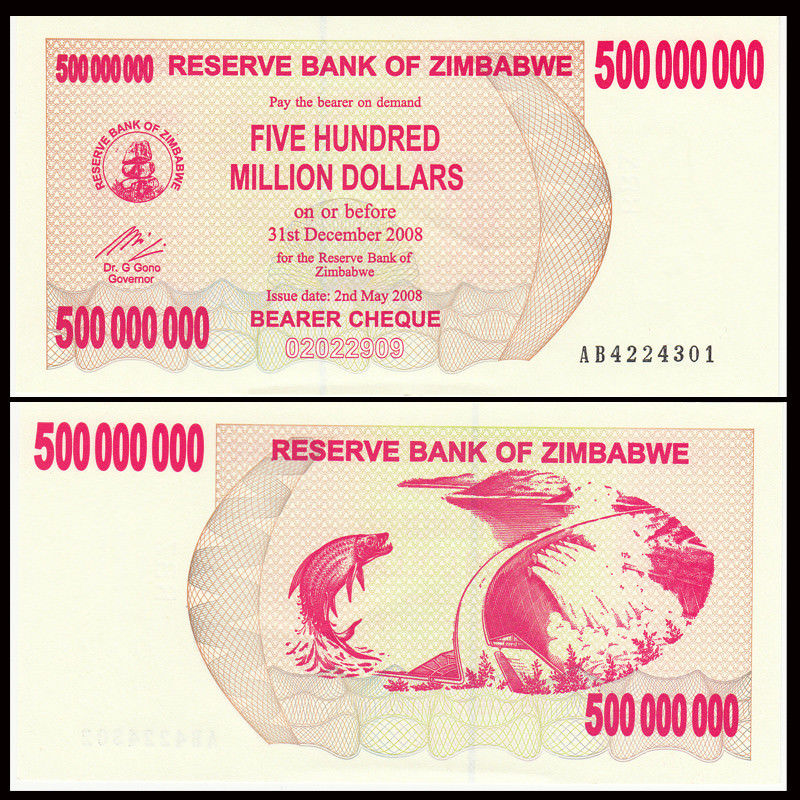 500 triệu dollars Zimbabwe 2008