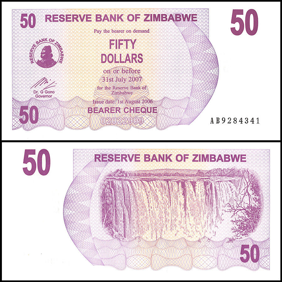 50 dollars Zimbabwe 2006