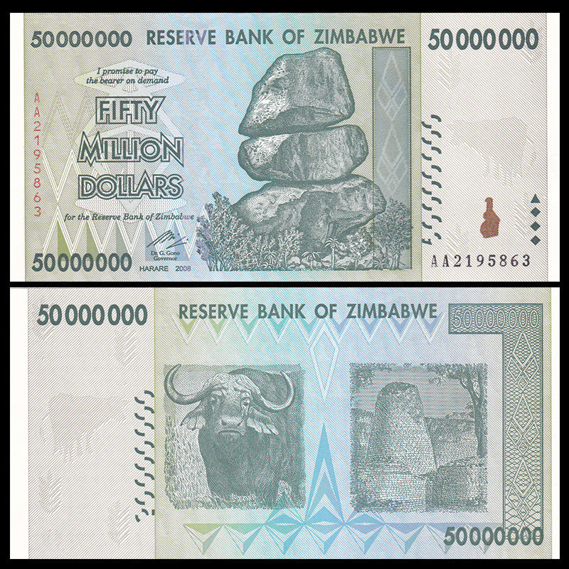 50 triệu dollars Zimbabwe 2008