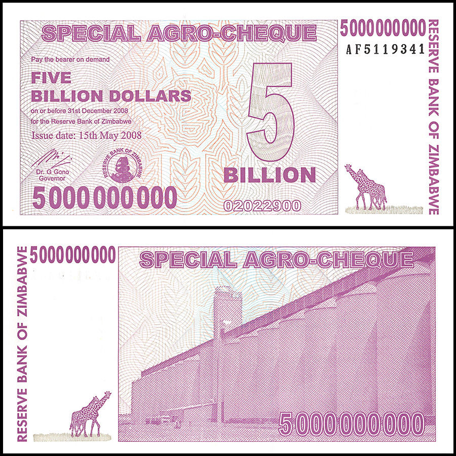 5 tỷ dollars Zimbabwe 2008