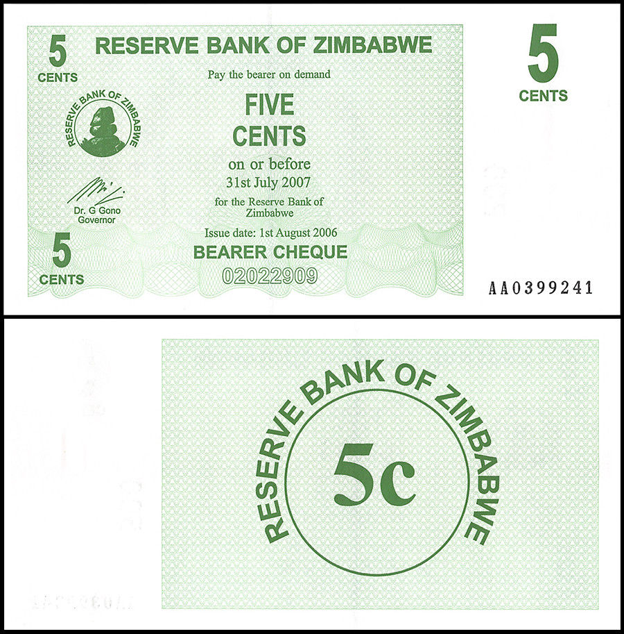 5 cents Zimbabwe 2006