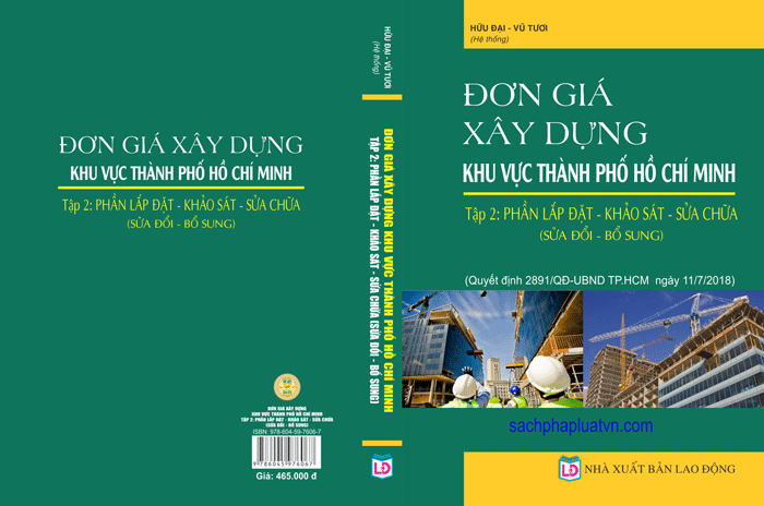 Sách Đơn Giá Xây Dựng Khu Vực Thành Phố Hồ Chí Minh 2018 - Phần Lắp Đặt - Khảo Sát và Sửa Chữa