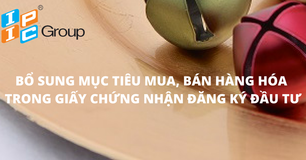 Điều chỉnh giấy chứng nhận đăng ký đầu tư do bổ sung mục tiêu hoạt động mua bán các phụ tùng, ống, roong bằng cao su và nhựa cho ô tô, xe gắn máy và cho các ngành khác.
