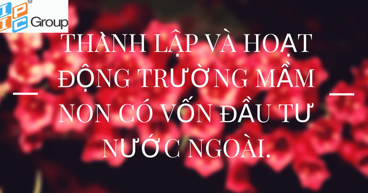 Tư vấn thành lập và hoạt động trường mầm non có vốn đầu tư nước ngoài.