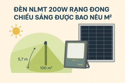 Đèn NLMT 200W Rạng Đông Chiếu Sáng Được Bao Nhiêu m²?