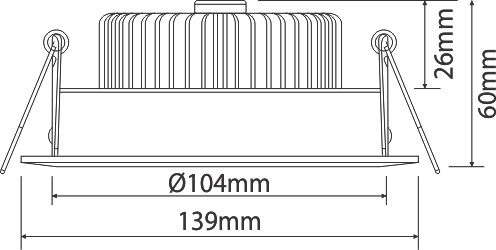 kích thước đèn led downlight âm trần PRDLL139L12