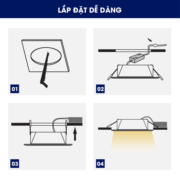 Đèn âm trần Downlight 9W Rạng Đông AT06.V3 110
