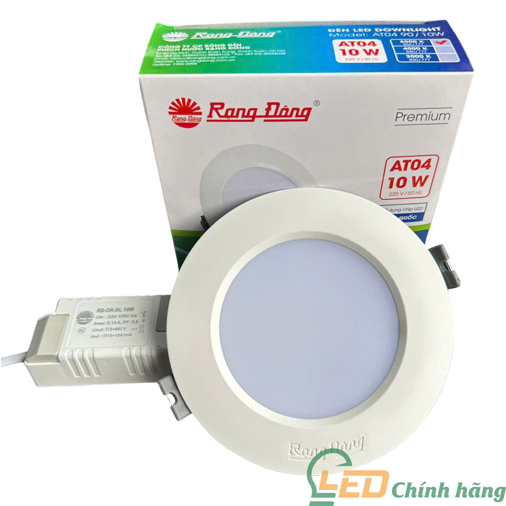 Đèn LED âm trần downlight 10W Rạng Đông, mẫu mới 2025