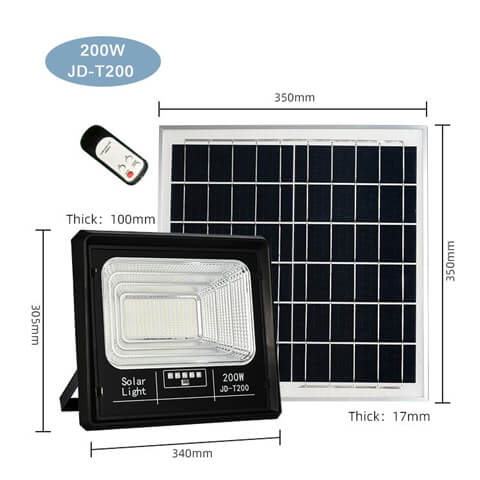 Đèn Pha Năng Lượng Mặt Trời 200W Jindian JD-T200