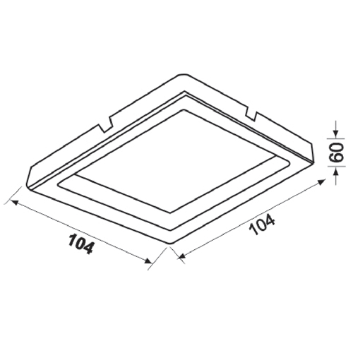 Đèn LED âm trần Paragon mẫu vuông, mặt lõm.