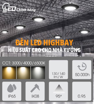 Banner đèn led highbay nhà xưởng