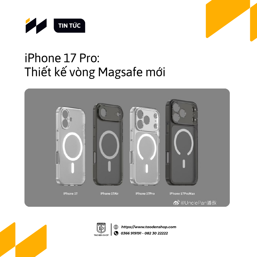 iPhone 17 Pro sẽ có thay đổi nhỏ về vòng Magsafe