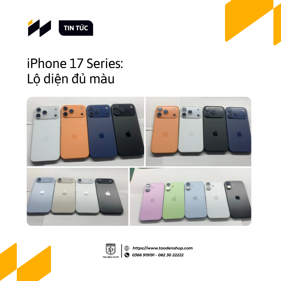Lộ diện đủ màu sắc của iPhone 17 Series