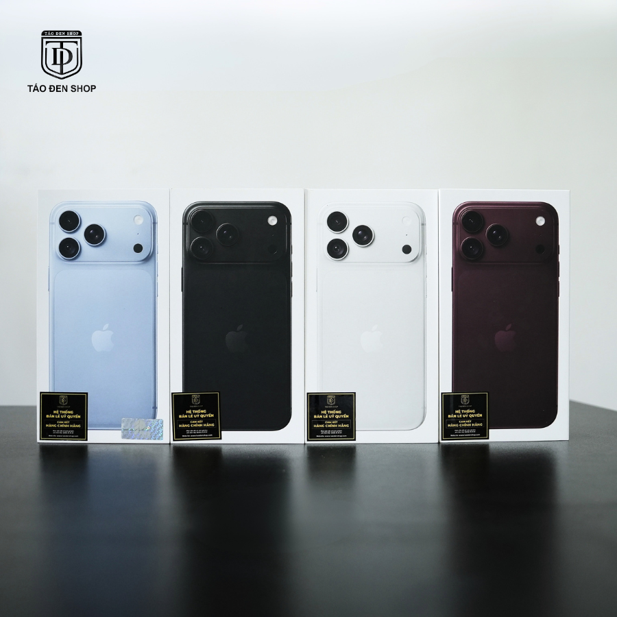 4 màu iPhone 18 Pro Max chính hãng gồm Burgundy Băng Thanh Bạc và Đen tại Táo Đen Shop