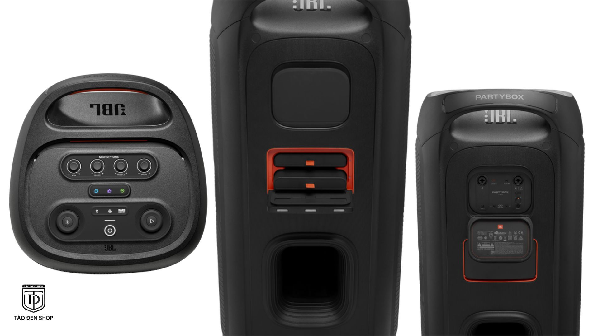 Bảng điều khiển và kết nối trên JBL PartyBox 720