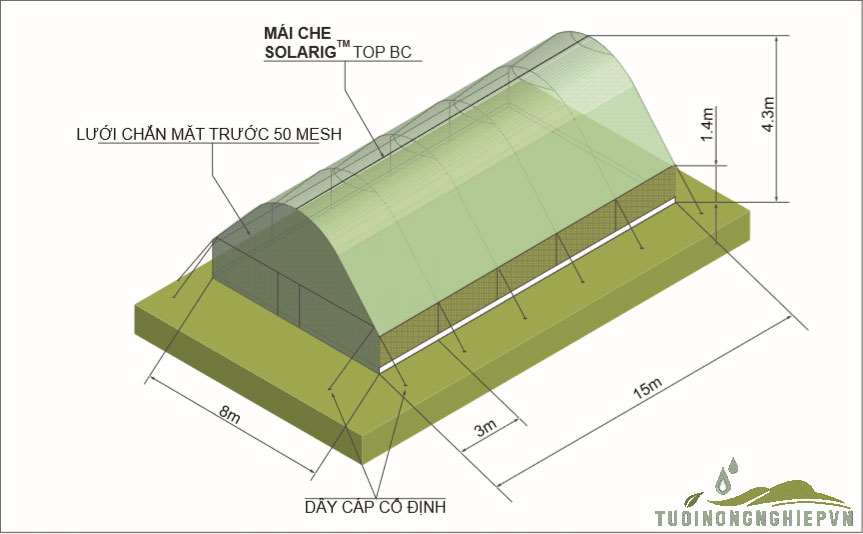 Nhà kính mini tự lắp ráp Solarig Tunnel Kit - Model STK Pioneer