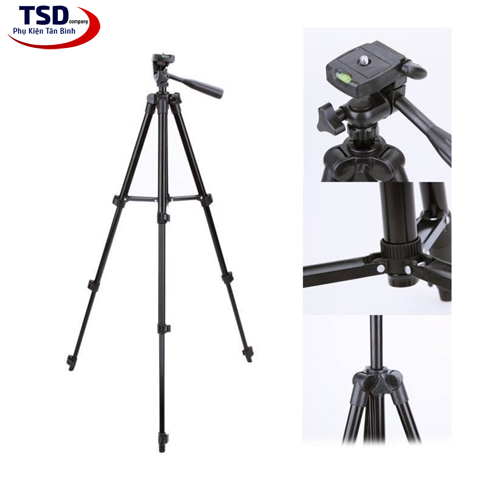 Combo Gậy Chụp Hình Tripod 3 Chân Thân Nhôm Tf 3120 Cho Điện Thoại, Máy Ảnh  Tặng Kèm Remote | Phụ Kiện Tân Bình