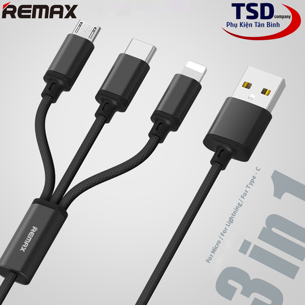 Cáp 3 Đầu Remax RC-131TH Chính Hãng ( Lightning - Micro USB - Type C ) |  Phụ Kiện Tân Bình