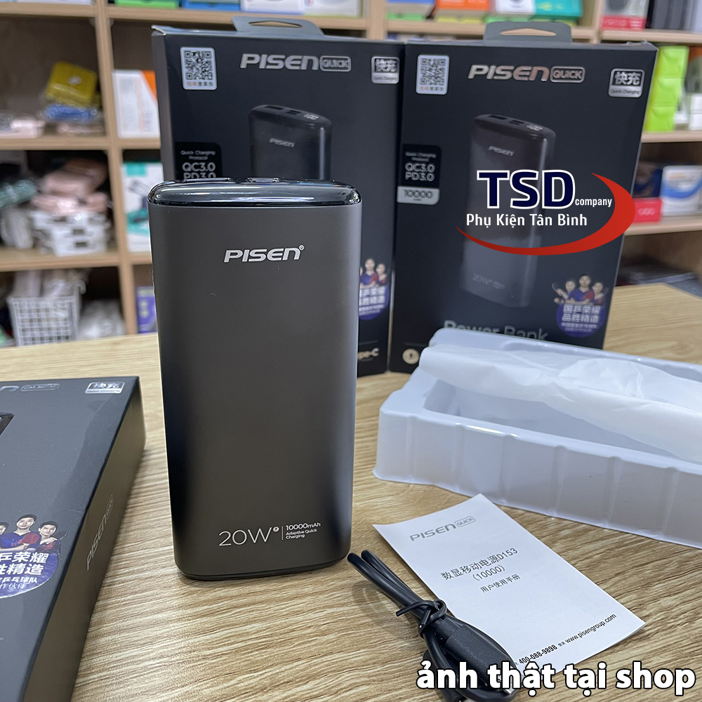 Pin Sạc Dự Phòng Cao Cấp Pisen D153 10000mAh Chính Hãng | Phụ Kiện Tân Bình