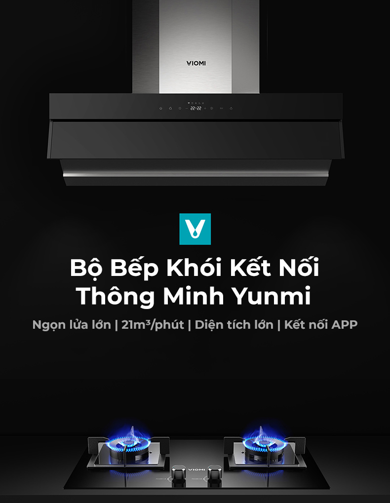 Bếp Gas+Hút Khói Xiaomi Viomi Yunmi