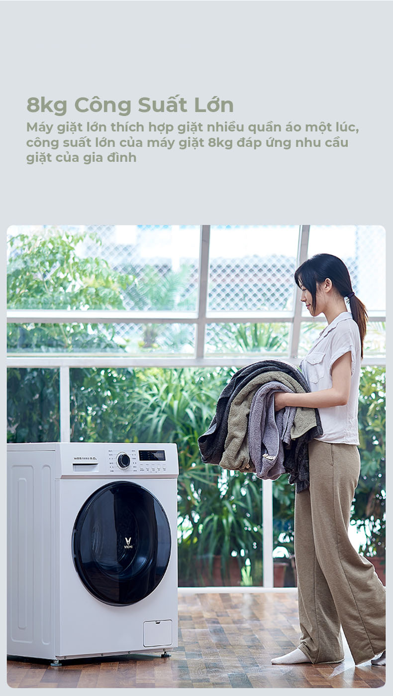 Máy Giặt Viomi Yunmi W8S 8KG Trống Chuyển Đổi Tần Số