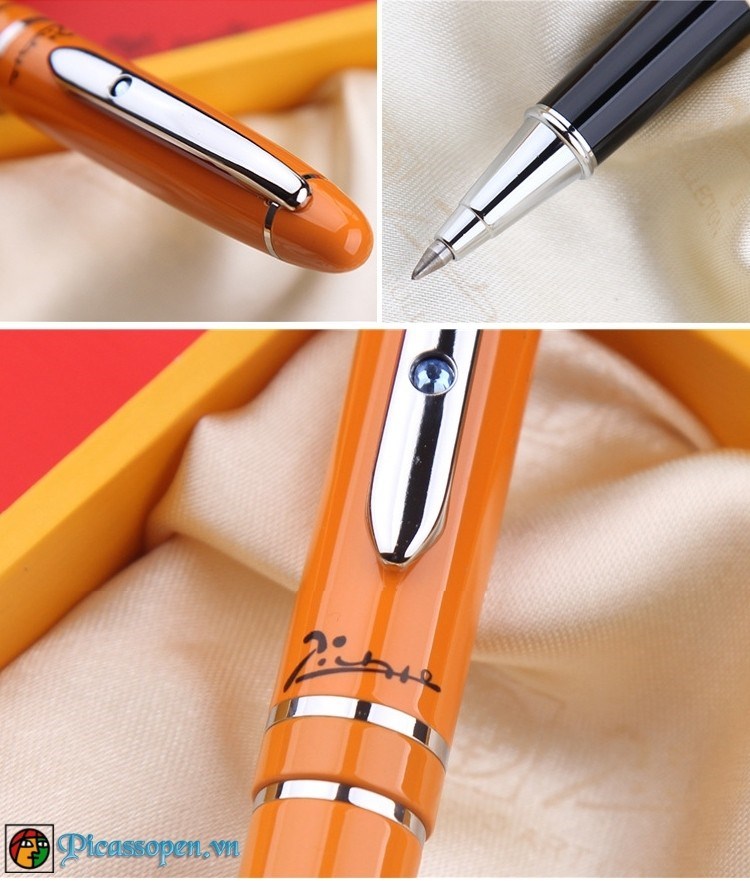 Chi tiết thiết kế bút dạ bi Picasso 608 màu cam