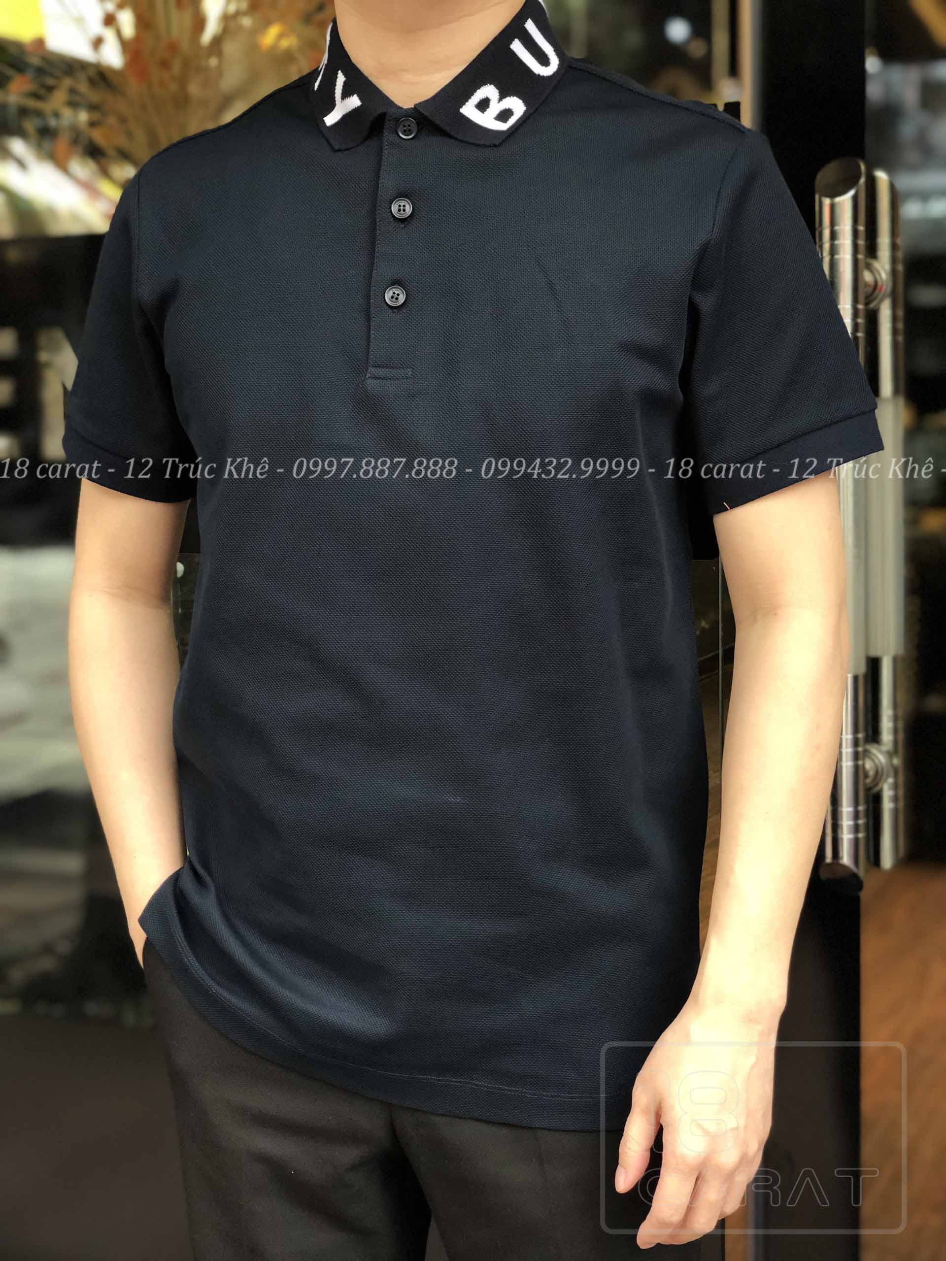 Áo Polo Chữ Cổ Burberry - Navy