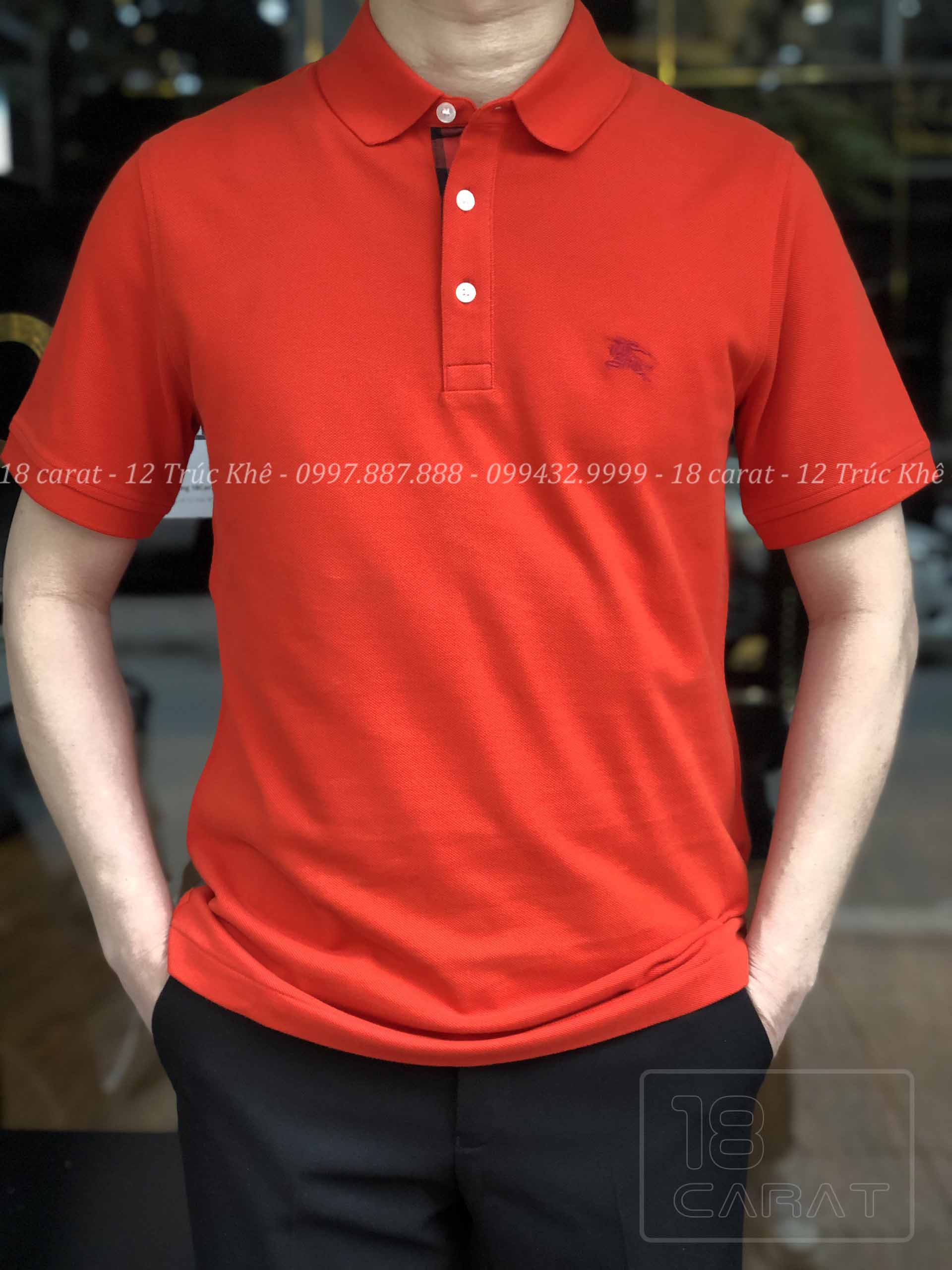 Áo Polo Burberry Đỏ Cam