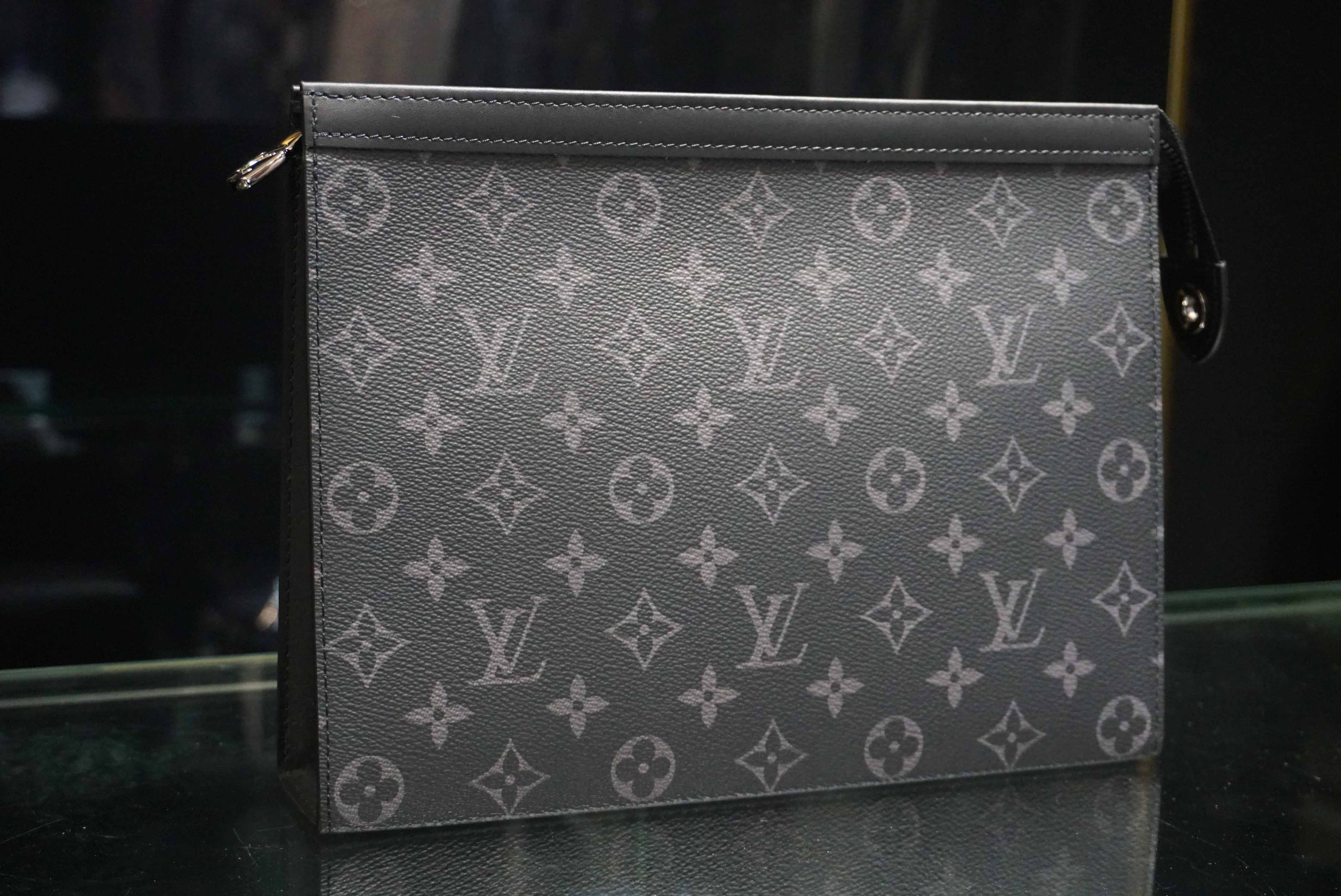 LOUIS VUITTON POCHETTE VOYAGE MM MONOGRAM CANVAS LEATHER CLUTCH #6 LOUIS VUITTON POCHETTE VOYAGE MM MONOGRAM CANVAS LEATHER CLUTCH