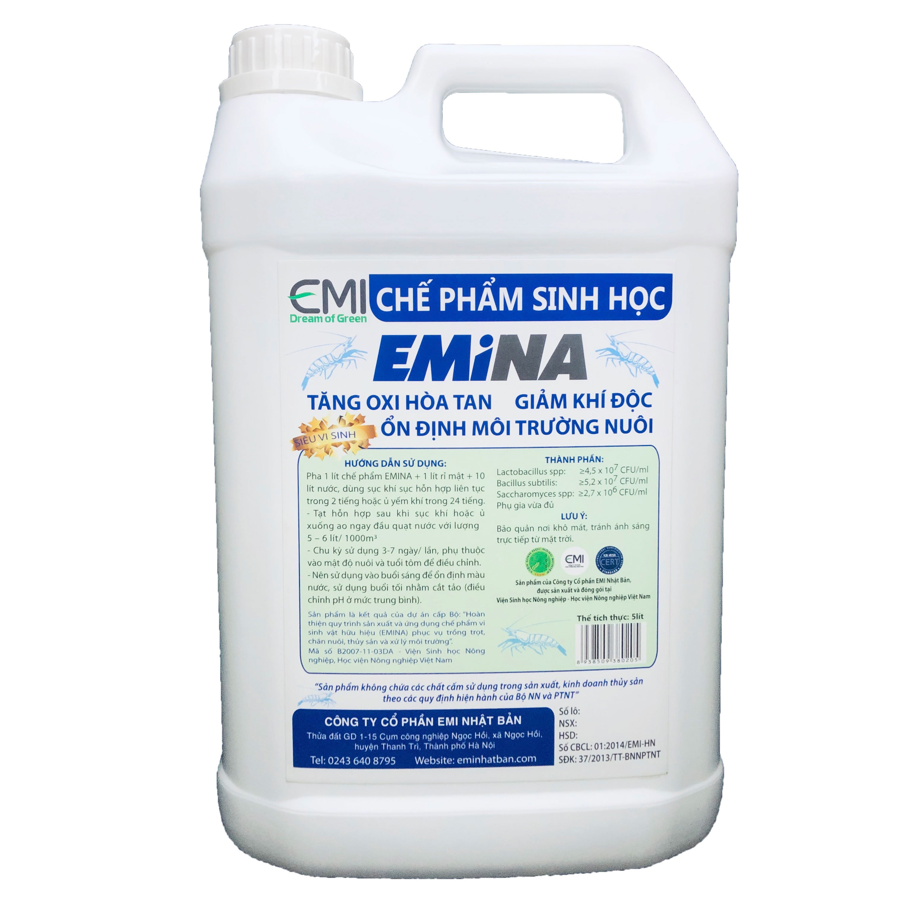 Chế phẩm sinh học em 1  em gốc dùng trong nuôi trồng thuỷ sản Xuất xứ  Việt Nhật 20 lít can  Lazadavn