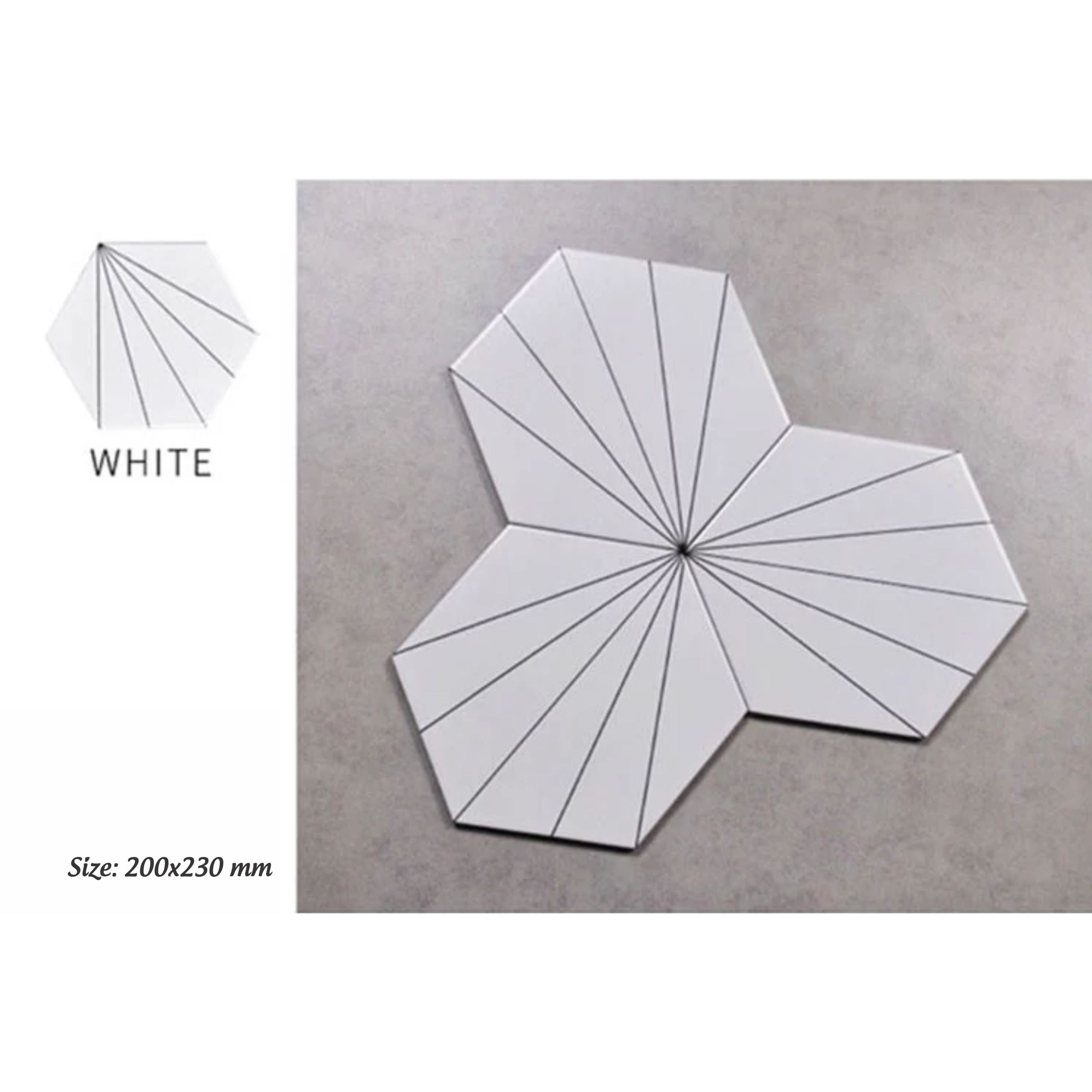 GẠCH LỤC GIÁC NK 20x23 PORCELAIN: 3D038