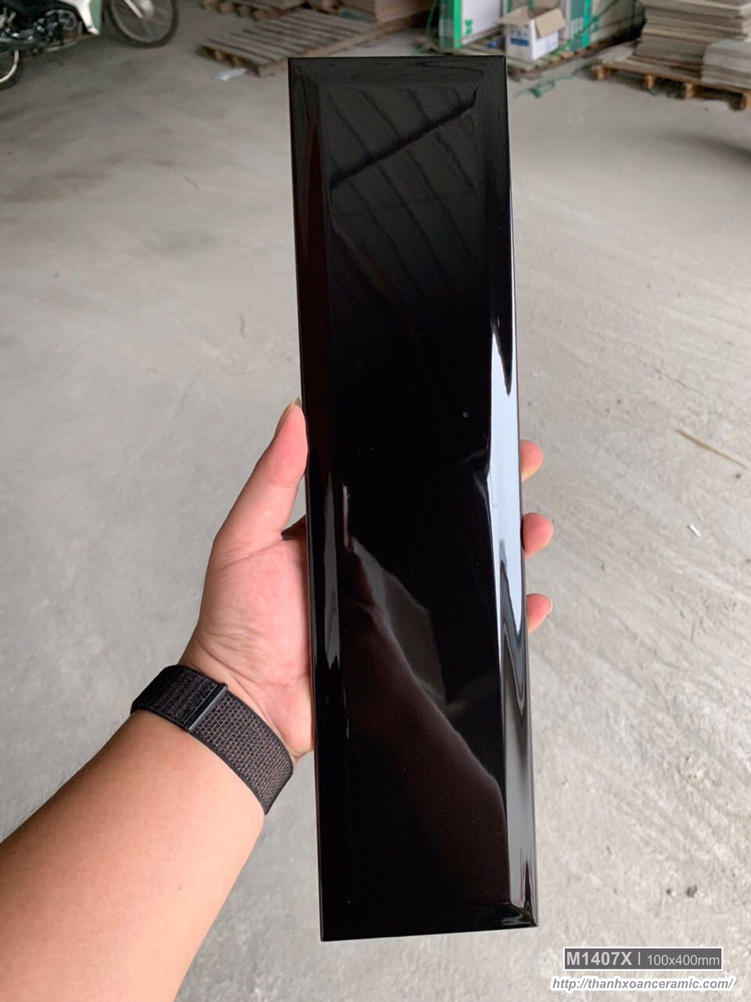 GẠCH THẺ NHẬP KHẨU 100x400 CERAMIC: M1407X - Black