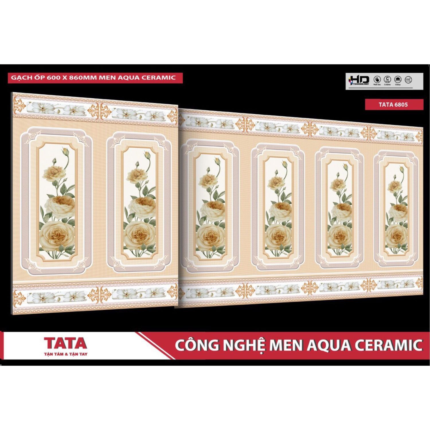 GẠCH ỐP CHÂN TƯỜNG TATA 60x86: TATA6805