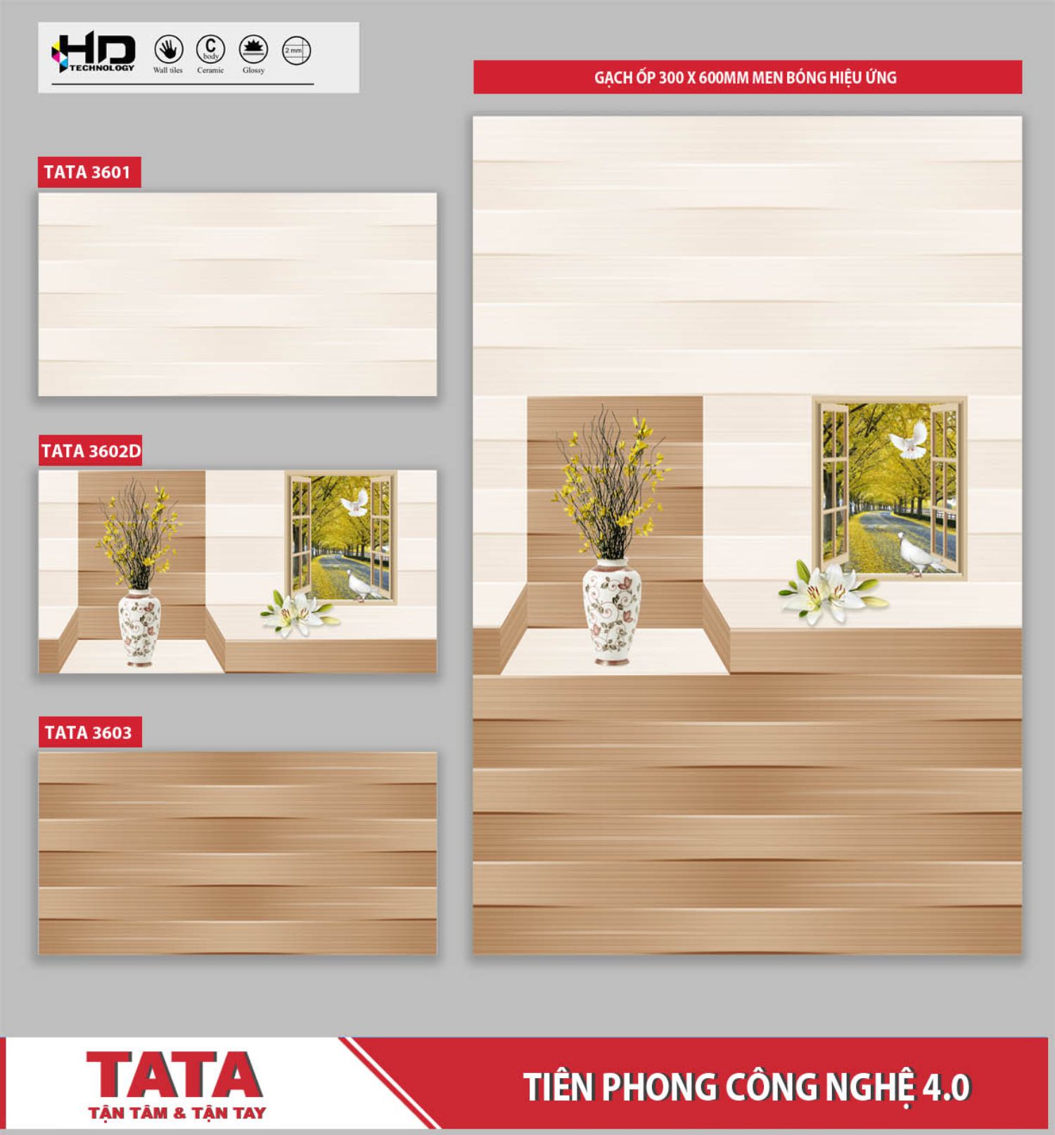 GẠCH ỐP 30x60: TATA3601.02D.03