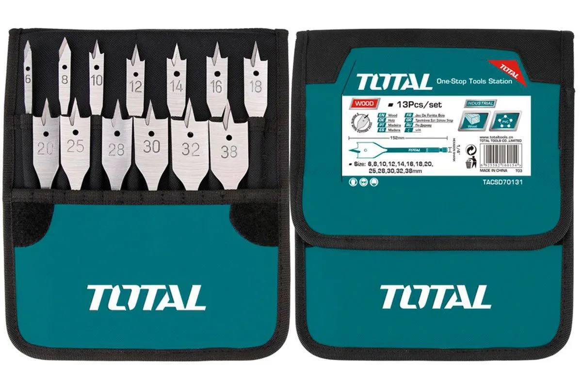 Bộ 13 mũi khoan gỗ đầu dẹp TACSD70131 TOTAL