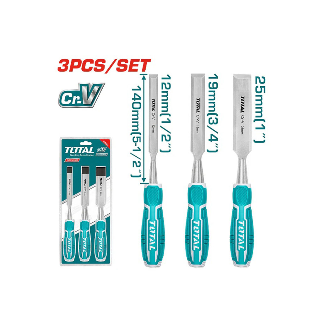 Bộ 3 đục gỗ THT41K0302 TOTAL