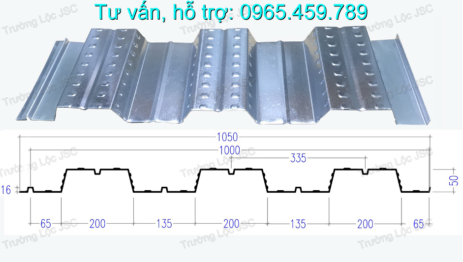 quy cách tấm sàn deck h50w1000